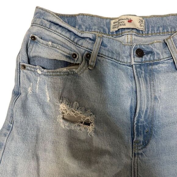 Abercrombie & Fitch Blue Straight Leg Jeans Distressed Vintage - Picture 8 of 10